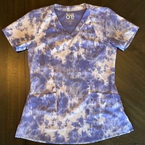 Barco One Scrub top XS Tie Dye Blue